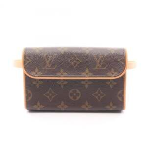 LOUIS VUITTON Authentic Brown Monogram Leather Pochette Fanny Pack